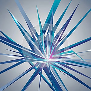 Abstract digital art featuring sharp, angular spikes radiating from a central point. The