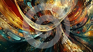 Abstract digital art generated by AI algorithmic patterns, gener