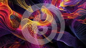 Abstract digital art generated by AI algorithmic patterns, gener