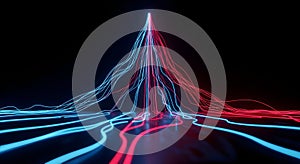 Abstract digital art of glowing lines, representing data flow and technology