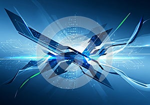 An abstract digital art piece featuring sharp, angular shards in