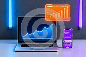 Futuristic digital marketing concepts abstract visualizations of data and technology