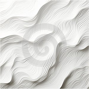 Abstract Digital Art: White Wavy Wallpaper With Layered Organic Forms