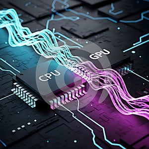 High-Performance Computer Processor Circuit Board Art
