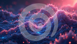 Abstract digital artwork data visualization concept. Artistic representation of information processing. Abstract landscape with