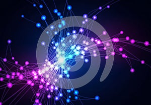 Abstract digital artwork depicting interconnected nodes,