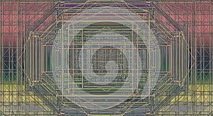 Abstract Geometric Wireframe Network Background