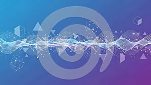 Abstract Geometric Network Waves on Gradient Background