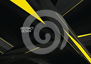 Abstract digital artwork featuring angular, intersecting black and