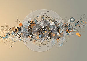 Abstract digital artwork featuring an array of overlapping circles
