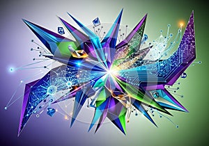 Elements include interconnected nodes and lines, resembling circuit