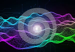 Abstract digital artwork featuring a complex