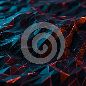 An abstract digital artwork featuring a complex pattern of interconnected geometric