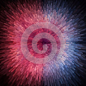 Abstract digital artwork featuring a 3D illusion of cubes or rectangular prisms