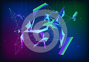 Abstract digital artwork featuring a dynamic composition of