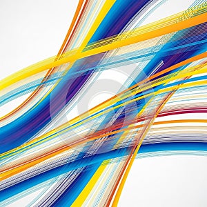Digital artwork featuring dynamic, multicolored lines intersect
