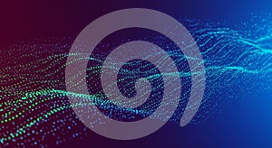 Abstract digital artwork featuring a dynamic wave of dots, creating an illusion of