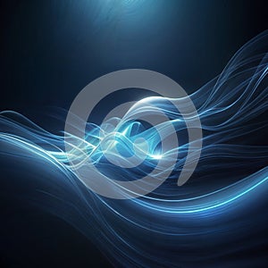 Abstract digital artwork featuring flowing, translucent waves or light trails