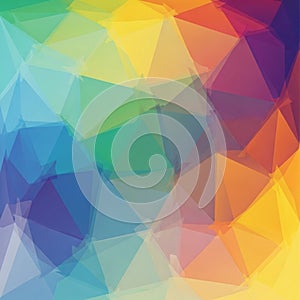 Abstract digital artwork featuring a gradient of geometric polygons in