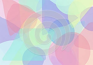 Abstract digital artwork featuring overlapping translucent shapes