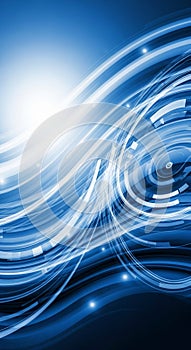 Abstract digital artwork featuring swirling, interconnected lines and circular patterns