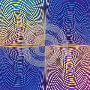 Abstract digital artwork featuring a symmetrical pattern of flowing, curved lines.