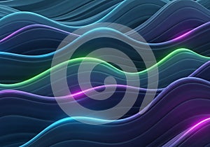 Abstract digital artwork featuring undulating, wave-like patterns in
