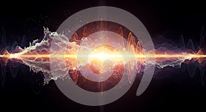 Abstract digital artwork featuring a vibrant explosion of colors, dominated by