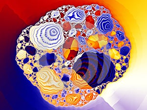 Abstract Digital Artwork. Patterns of nature. Jewels and seashells theme.