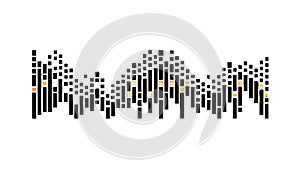 Abstract Digital Audio Waveform Graphic, vector design Generative AI