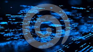 Abstract digital background. Big data code matrix. 3d rendering