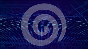 Abstract digital background. Big data code matrix. 3d rendering