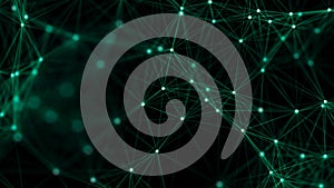 Abstract digital background. Big data visualization. Network connection structure. Science green background. 3d rendering