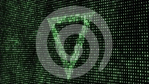 Abstract digital background. Binary code. Abstract shapes. Green color. 3D rendering