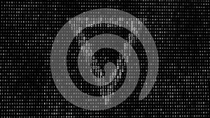 Abstract digital background. Binary code. Abstract shapes. Green color. 3D rendering
