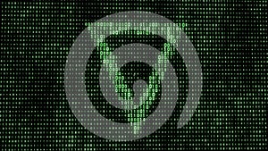 Abstract digital background. Binary code. Abstract shapes. Green color. 3D rendering