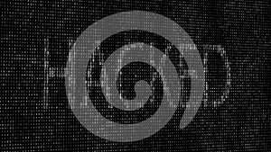 Abstract digital background. Binary code. Hacked. Green color. 3D rendering