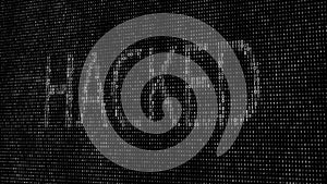 Abstract digital background. Binary code. Hacked. Green color. 3D rendering