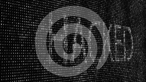 Abstract digital background. Binary code. Hacked. Green color. 3D rendering