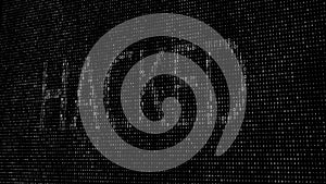 Abstract digital background. Binary code. Hacked. Green color. 3D rendering