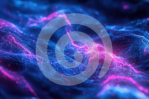 Cloud Computing: Futuristic Digital Network Technology Background, Abstract Data Flow, Server Connections, Global