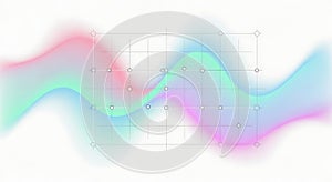 Abstract Digital Grid Network with Soft Gradient Waves
