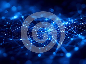 Abstract Blue Digital Network Background