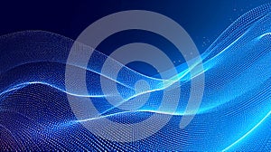 Abstract Blue Digital Wave Network