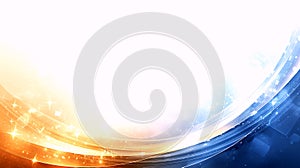 Abstract Golden and Blue Waves with Digital Elements