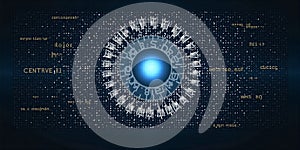 Advanced Futuristic Digital Interface with Glowing Blue Core