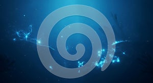 Futuristic Digital Network and Glowing Particles Background