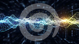 Abstract Digital Data Wave Flow Background