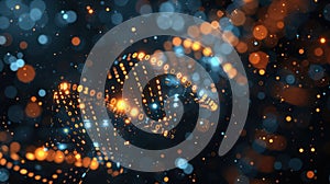 Abstract Digital DNA Structure with Binary Code, Futuristic Technology Background