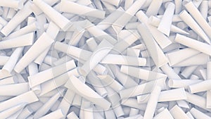 Abstract digital background with heap of white noname tubes